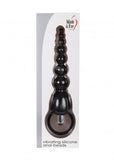 Vibrating Silicone Anal Beads Black