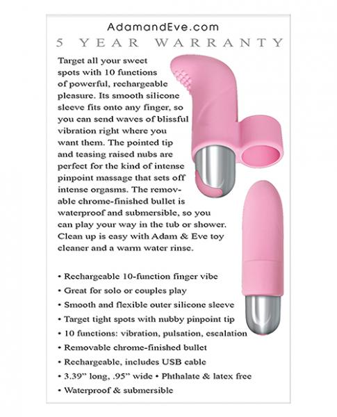 Adam & Eve Rechargeable Finger Vibe Pink