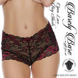 Barely Bare Open Lace Boy Shorts O/s