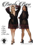 Barely B Lace Trim Sheer Robe Ps Blk