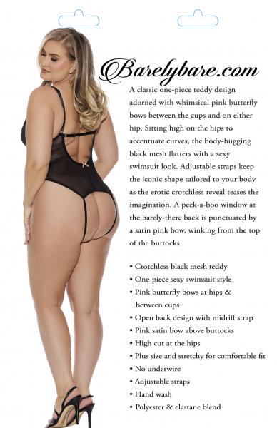 Barely B Crotchless Mesh Teddy Ps Blk