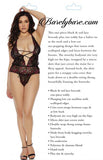 Barely B Strappy Plunging Teddy Ps Blk