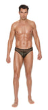 Men's Fishnet Thong Back Brief - Small/medium - Black