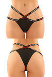 Vibes Fuck Off Panty & Thong 2pk Black S/m