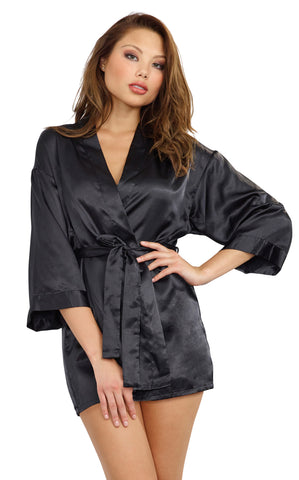 Robe, Chemise, Padded Hanger - Medium - Black