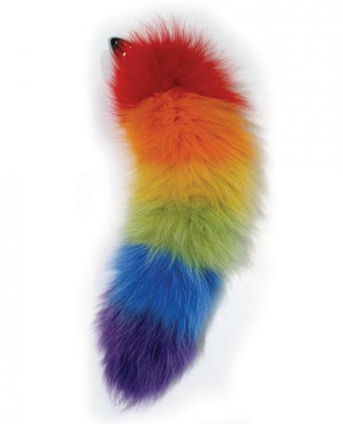Rainbow Foxy Tail with Stainless Steel Butt Plug