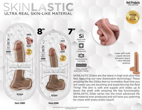 Skinsations Skinlastic Sliding Skin 7in Dildo W/ Suction Base