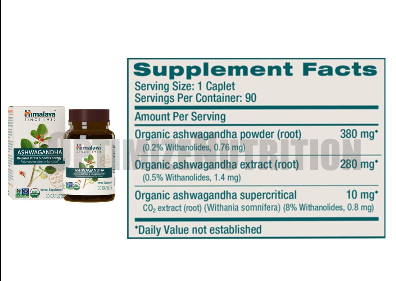 Himalaya Organic Ashwagandha Herbal Energy Booster 60 Caplets
