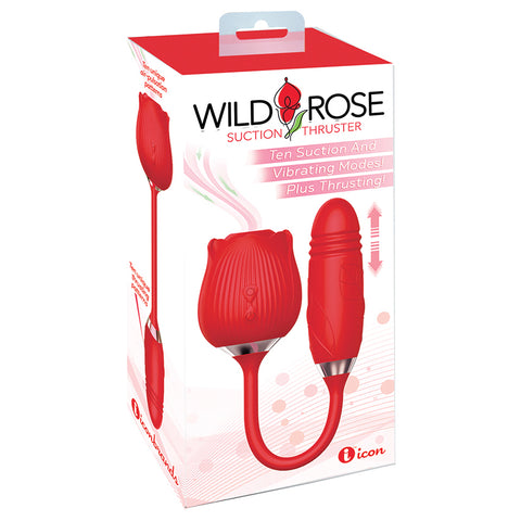 Wild Rose & Thruster Rechargeable Silicone Suction Vibrator