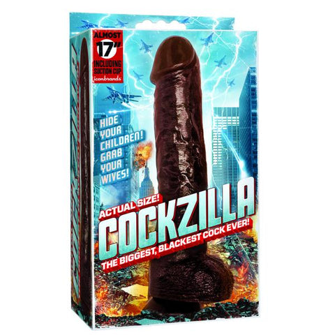 Cockzilla 16.5 inches Black Realistic Dildo