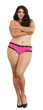 Open Back Panty - 3x - Hot Pink/ Black