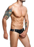 Male Basics Dngeon Cockring Jockstrap Black O/s (hanging)