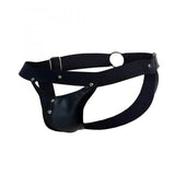 Male Basics Dngeon Peekaboo Jockstrap Black O/s (hanging)