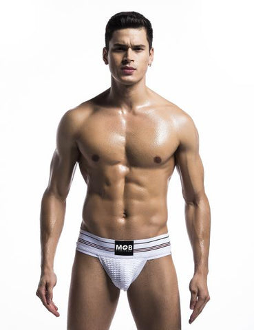 Mob Fetish Jockstrap White Small 3in Waistband(bulk)