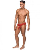 Male Power Hoser Hose Low Rise Thong Red S/M Underwear