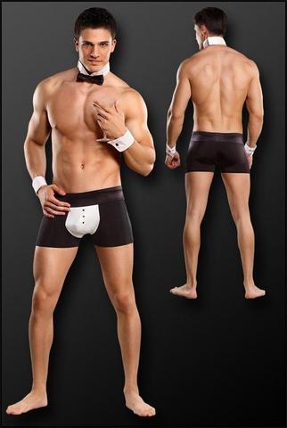 Male Power Butt-ler Costume S/M Black