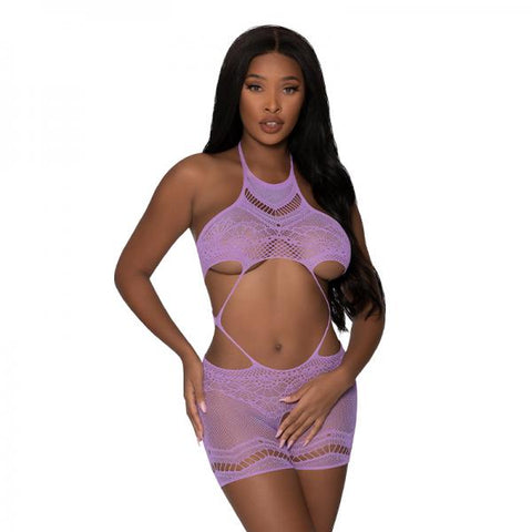 Seamless Crotchless Romper Lavender O/s