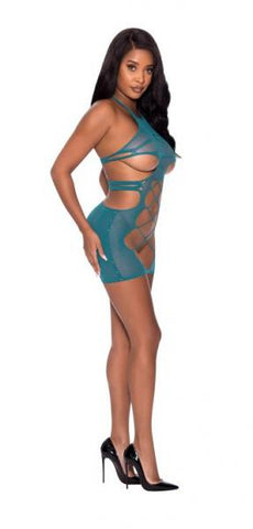 Seamless Halter Dress Teal O/s