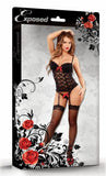 Luv Lace Bustier & G-String Black S/M