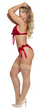 Sugar & Spice Ribbon Tie Bra & Panty Red L/xl