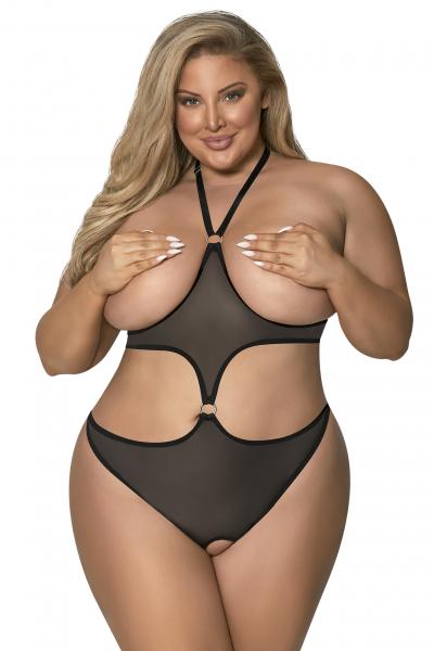 Sassy Cupless & Crotchless Teddy Black 2xl