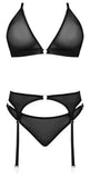 Sassy Bra Garter & Rouched Panty Black 2xl