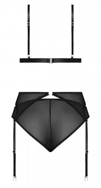 Sassy Bra Garter & Rouched Panty Black 2xl