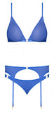 Sassy Bra Garter & Rouched Panty Cobalt 2xl