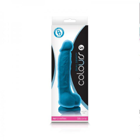 Colours Dual Density 5 inches Dildo Blue