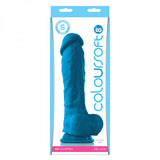 Coloursoft 8 inches Soft Dildo Blue