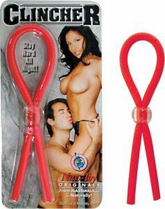 Clincher Adjustable Rubber Cock Ring Red