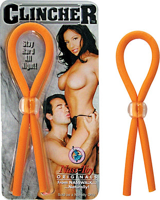 Clincher Adjustable Rubber Cock Ring - Orange