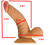 All American Whopper With Balls 6.5 Inches Dildo Beige