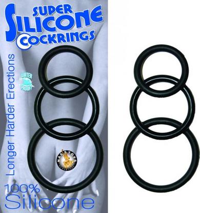 Super Silicone Cockrings - Black