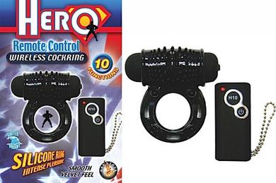 Hero Remote Control Wireless Cock Ring Black