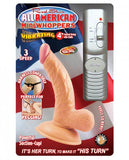 Mini Whoppers Vibrating Dong With Balls 4 inches Beige