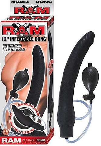 Ram Inflatable Latex Dong 12 Inch- Black