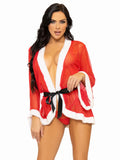 3 Pc Santa Robe and G-String Set - M/l - Red