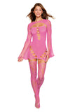 Garter Dress With Thigh High and Shrug - One Size - Milkshake Pink