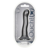 Ouch! Ultra Soft Silicone Curvy G-Spot Dildo-Gun Metal 7 Inch