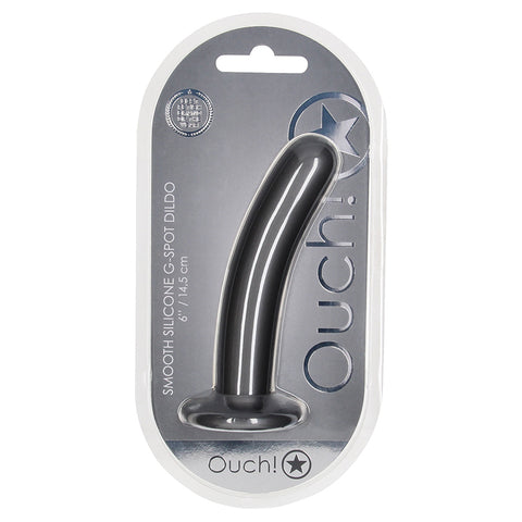 Ouch! Smooth G-Spot Dildo-Gun Metal 6 Inch