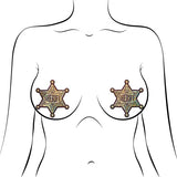 Pastease Sheriff Badge Gold Glitter