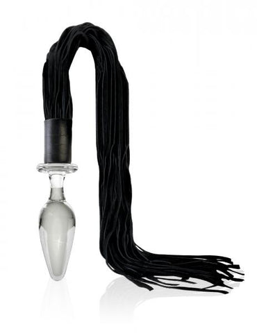 Icicles -49 Glass Butt Plug Attached Flogger Clear