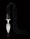Icicles -49 Glass Butt Plug Attached Flogger Clear