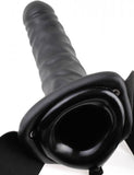 Fetish Fantasy 8 inches Vibrating Hollow Strap On Black