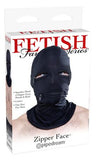 Fetish Fantasy Black Zipper Face Hood O/S