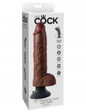 King Cock 10 inches Vibrating Cock with Balls Brown
