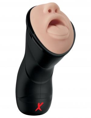 PDX Elite Deep Throat Vibrating Stroker Beige