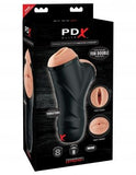 PDX Elite Double Penetration Vibrating Stroker Beige