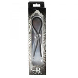 C-ring Lasso Silver Skull Bead Leather Strap Black